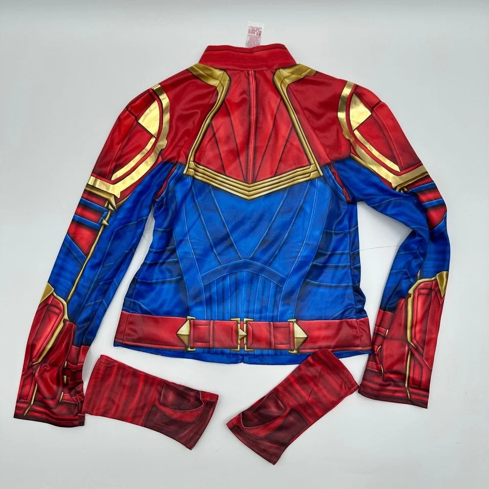 Disney Store Captain Marvel Costume Jacket with Gauntlets Kids Size 7/8 NWT Red - Picture 12 of 13